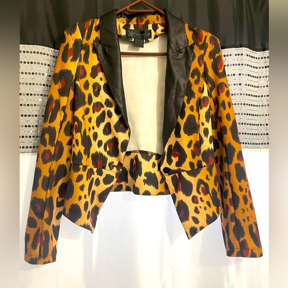 Kardashian Kollection Leopard Print Jacket/Blazer